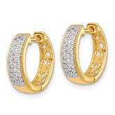 10k Diamond Hinged Hoop Earrings